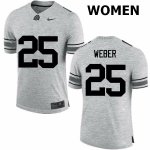 Women's Ohio State Buckeyes #25 Mike Weber Gray Nike NCAA College Football Jersey Version JIU1444UD